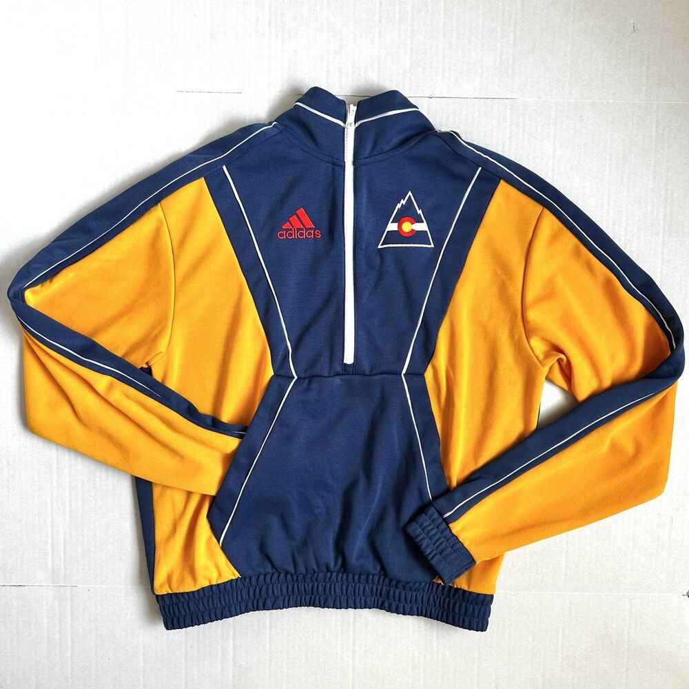 NHL Adidas Classics 1976 Colorado Rockies Hockey Sweatshirt Small Zip Avalanche